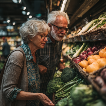 Щасливі літні люди за столом